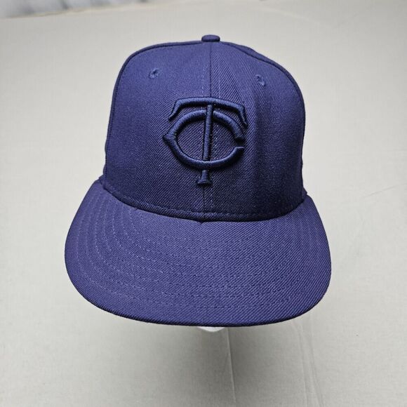 Minnesota Twins Hat New Era 59fifty Fitted Blue On Blue Out TC Logo MLB 7 1/8 - Picture 1 of 12